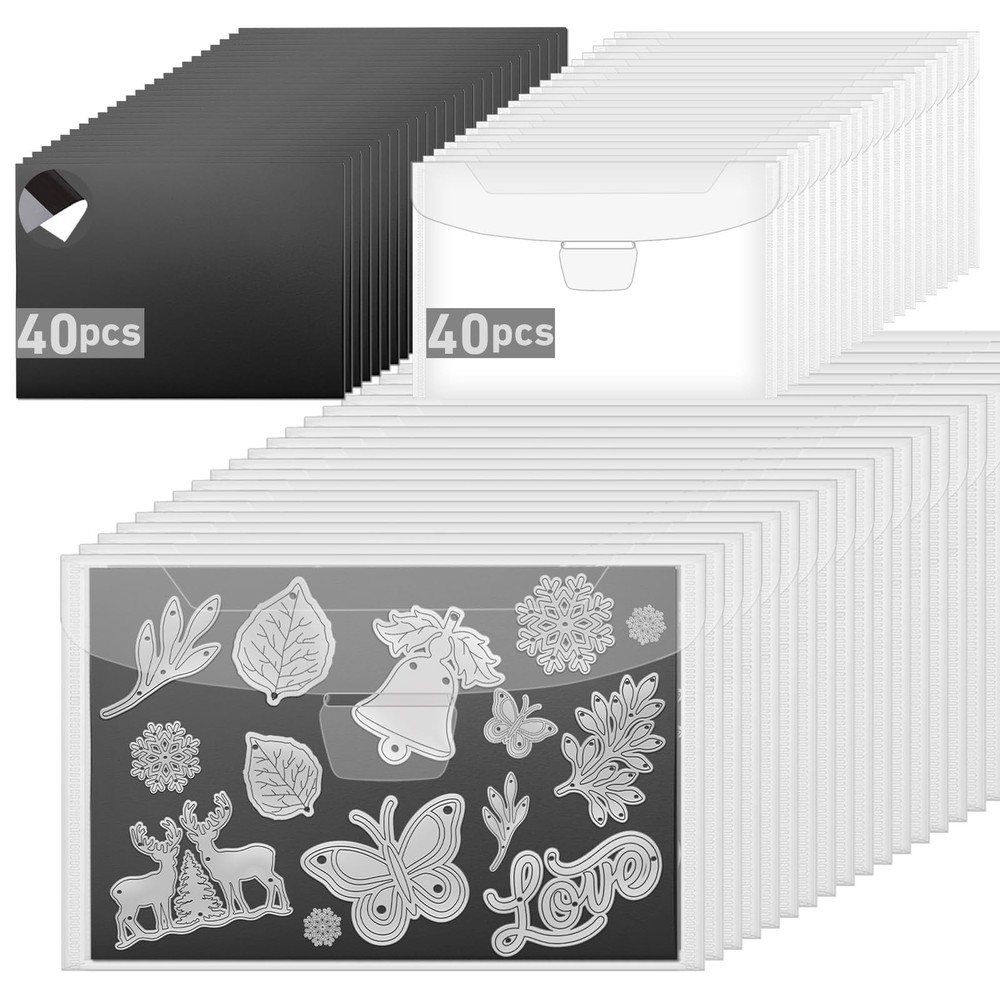 80 Pcs Magnetic Sheets for Dies Storage Stamp and Die Storage Pockets Die Cut...