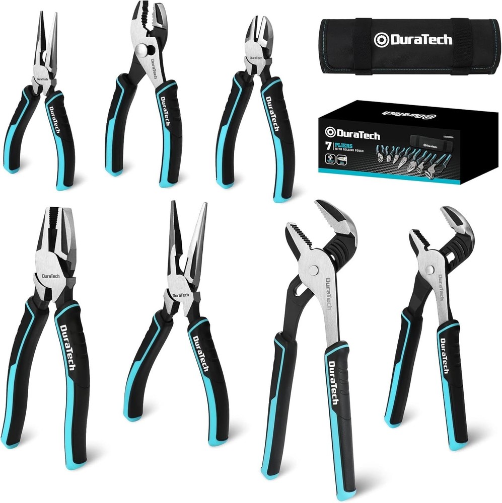 7-Piece Premium Cr-Ni Pliers Set with Oxford Rolling Pouch