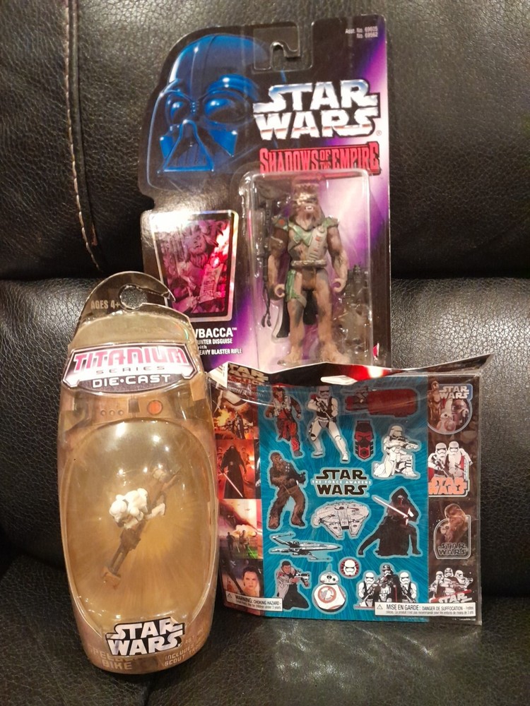 Kenner Star Wars Shadows of the Empire Chewbacca,172 Stickers, Speeder Bike!🎄