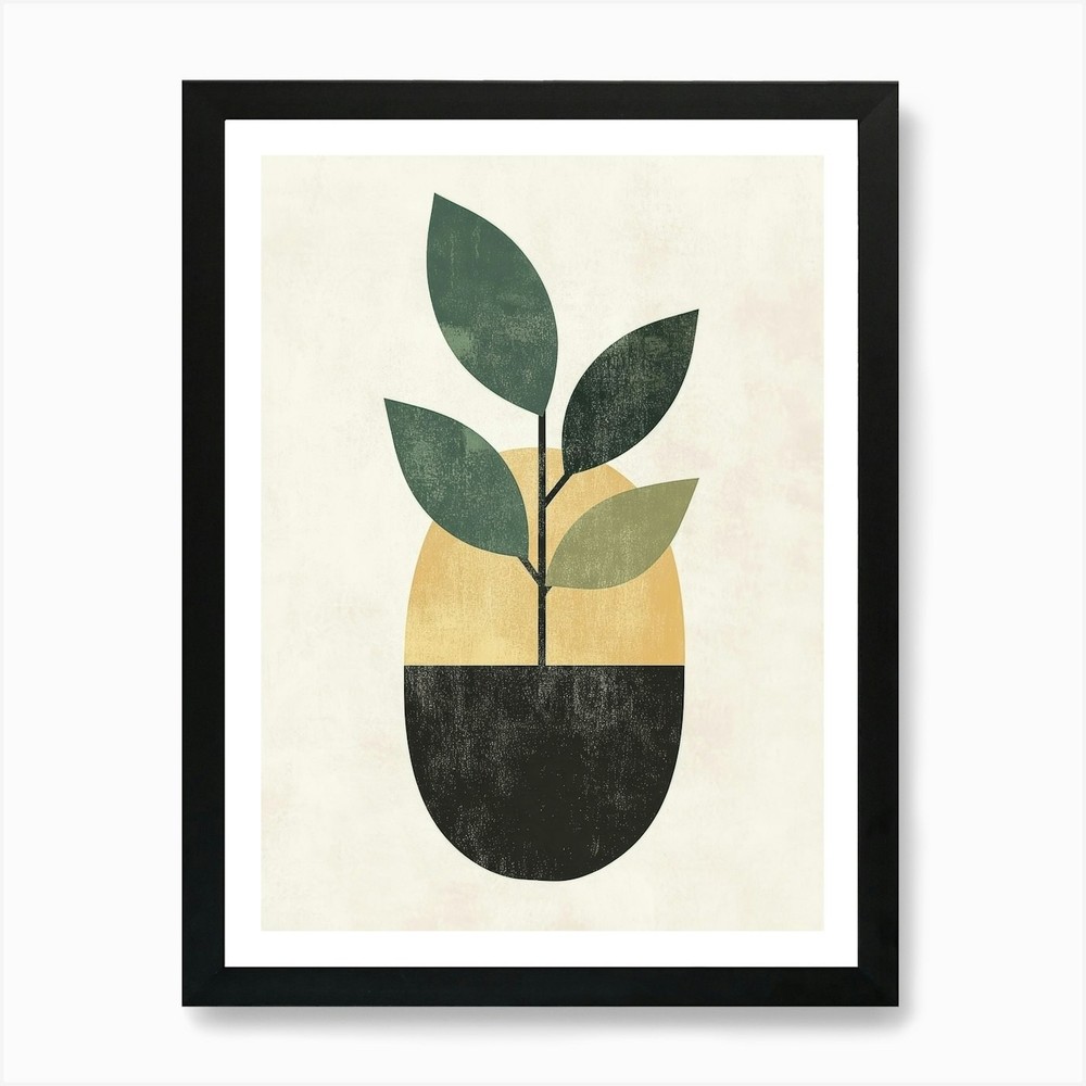 Tree In A Pot 2 Art Print Framed Wall Art Poster Canvas Print Picture