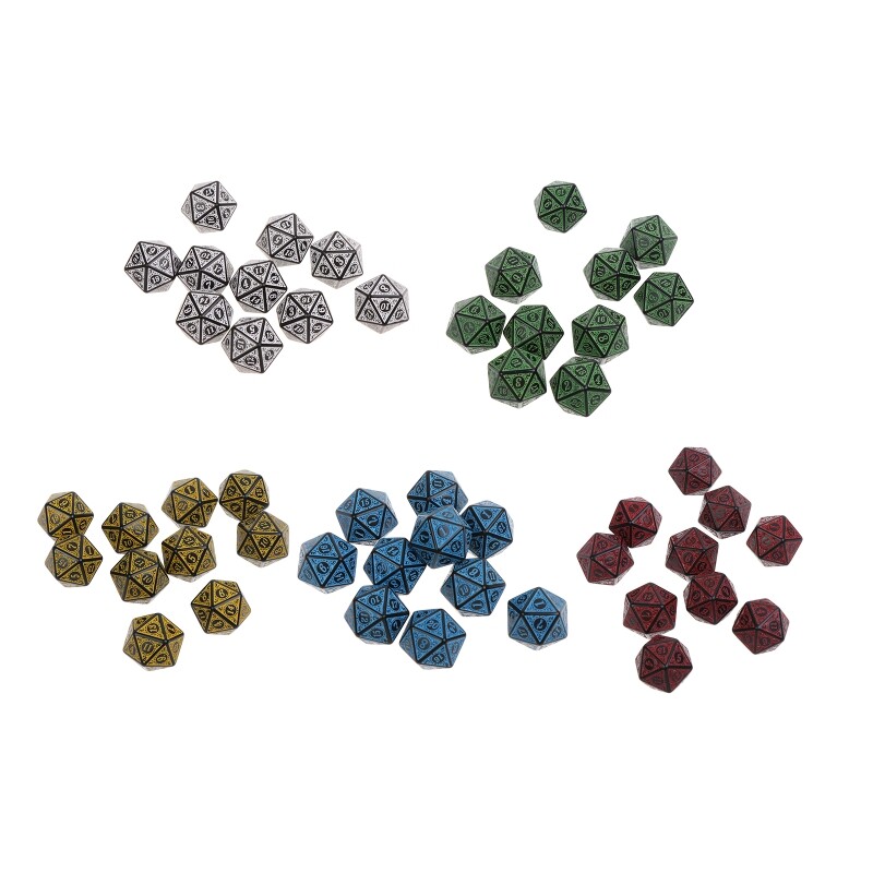 10Pcs 5 Colors Multifaceted Dice d20 Polyhedral TRPG Games Dice Set Board Game