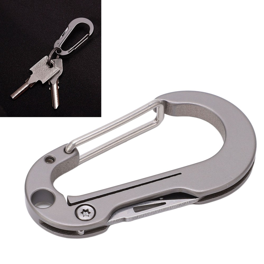 Mini Keychain Knife Titanium Alloy Multifunctional Portable Carabiner Knife GD