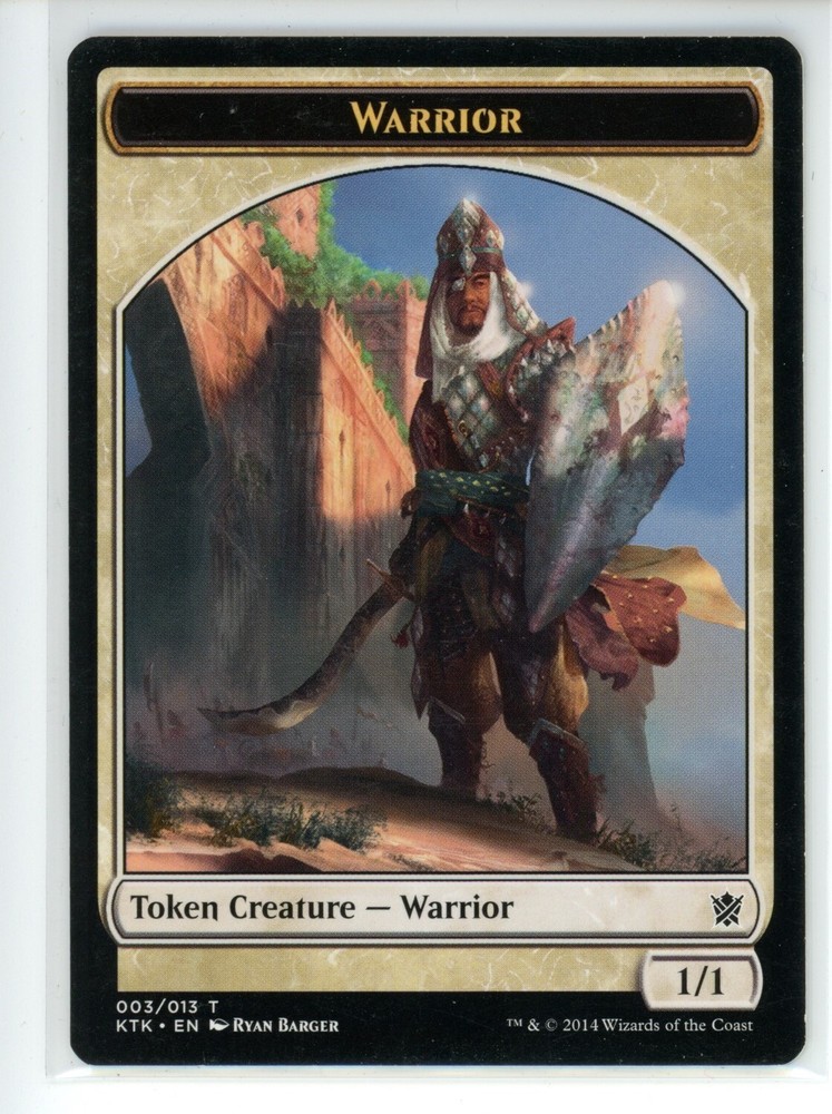 Khans of Tarkir KTK MTG Warrior Token LP Sword and Shield  