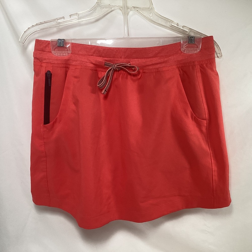 North Face Orange Fleece Womens Skort Size Medium with Pockets 3 Inseam