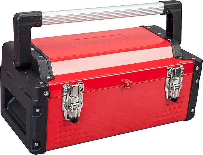 Jack Boss 16 Inch Durable Steel Metal Tool Organizer Box Portable Case