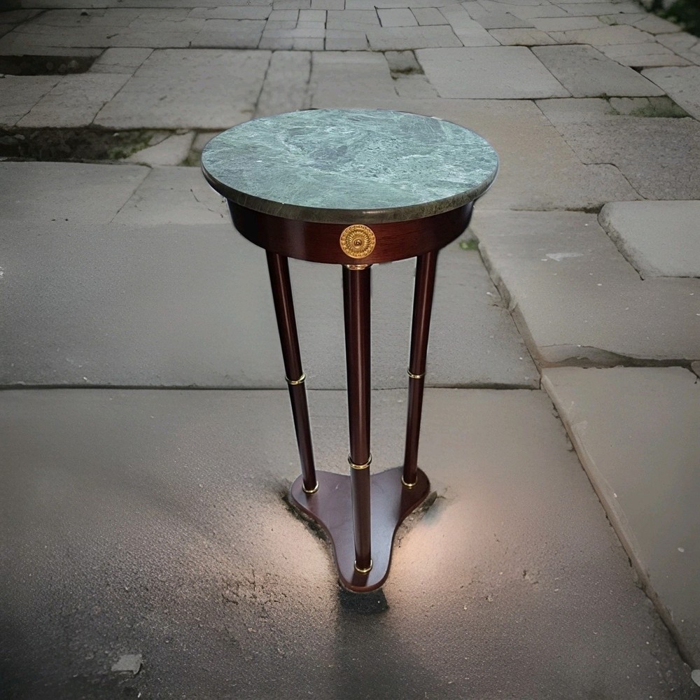 Coaster Edie Round Marble Top Accent Side Table Merlot  -  3315