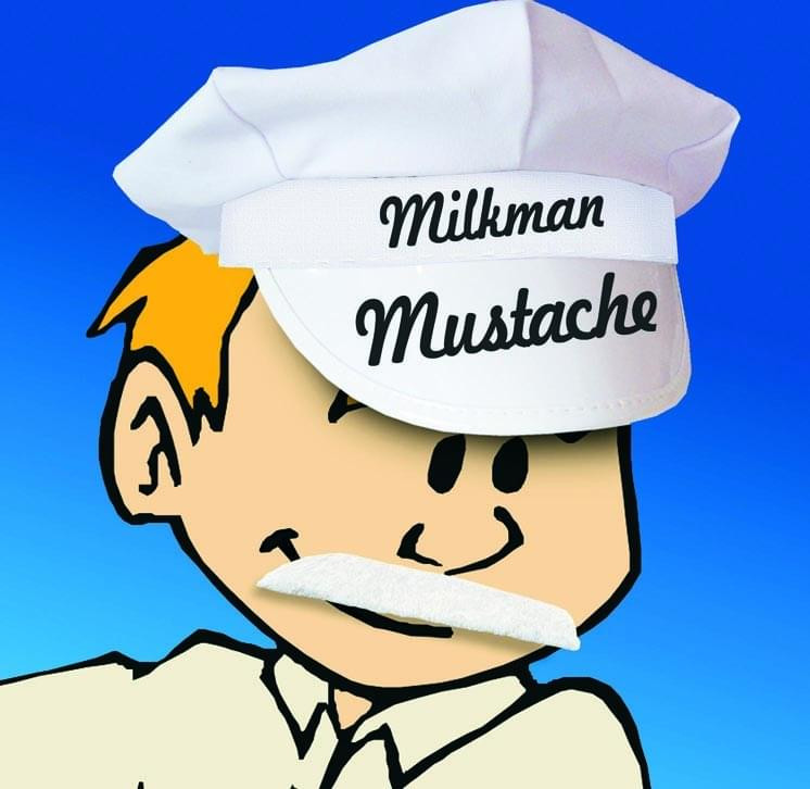 Self Adhesive Milkman Costume Mustache White One Size