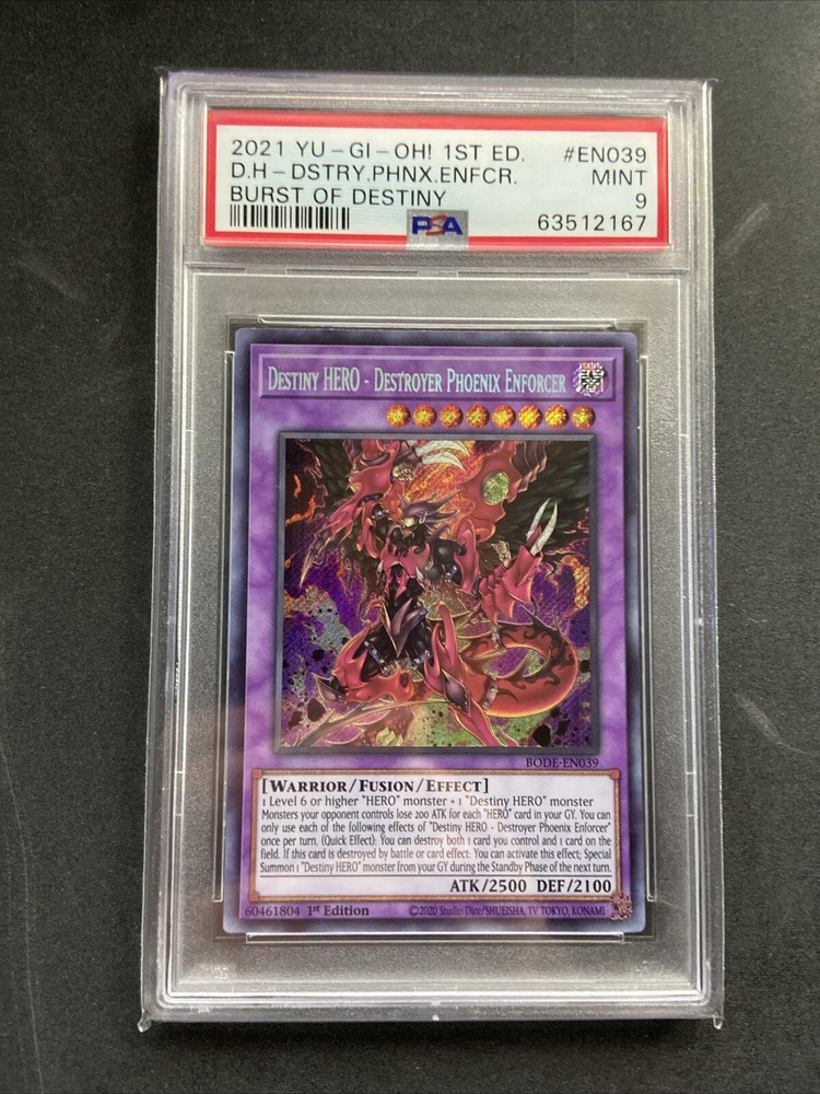 2021 YuGiOh! Destiny Hero Destroyer Phoenix Enforcer BODE-EN039 PSA 9