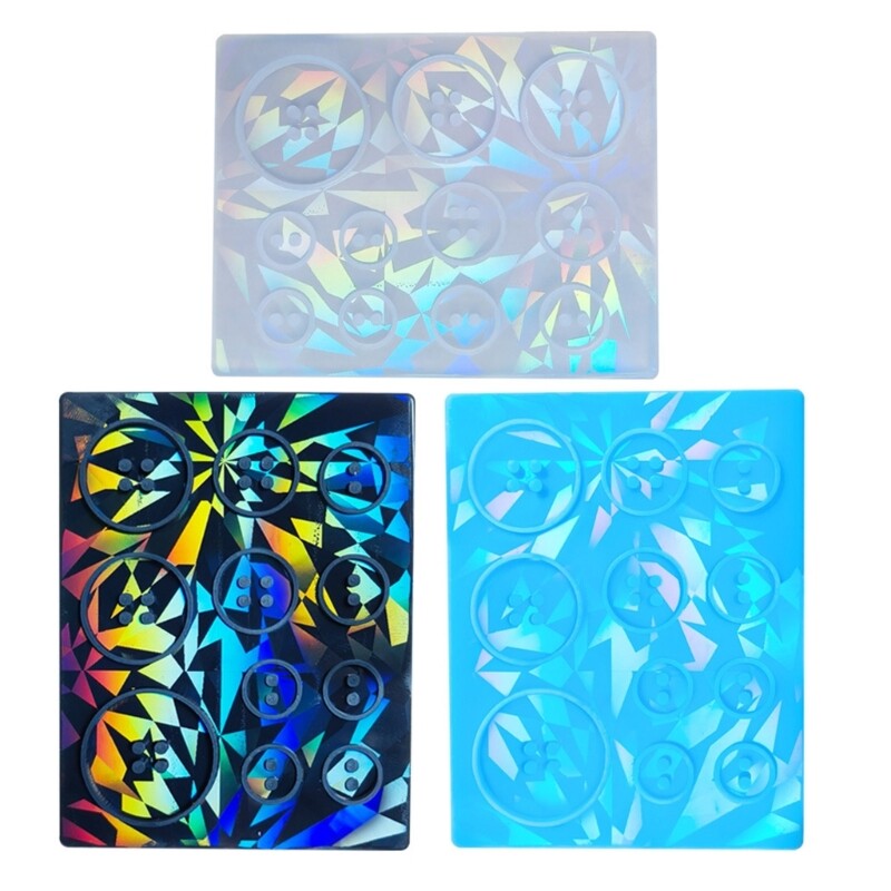 Resin Mold Unique Buttons with Sparkling Effect Jewellery Making Molds DIY