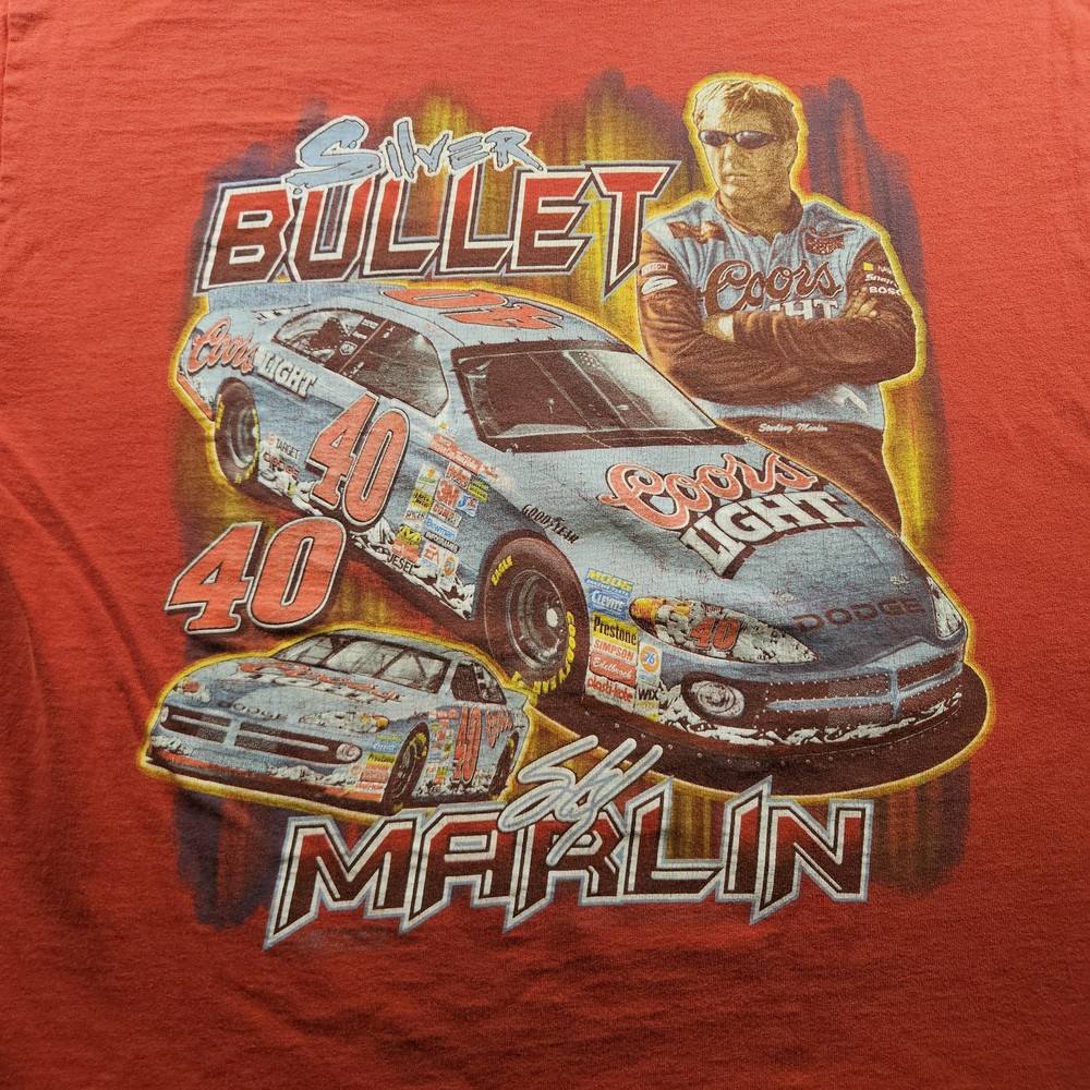 Vintage Sterling Marlin Coors Light 40 Shirt Mens XL Red NASCAR Racing Chase 90s