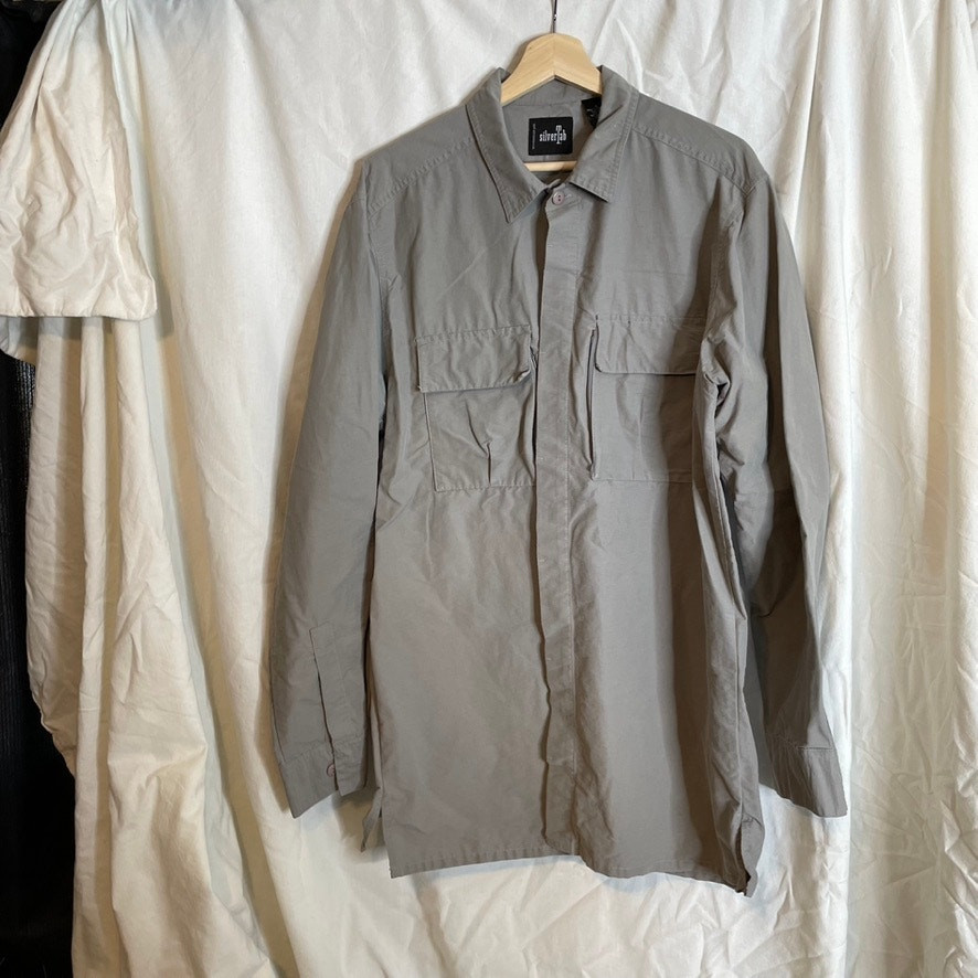 LEVIS Silver Tab Grey Button Up Cargo Shirt Medium M