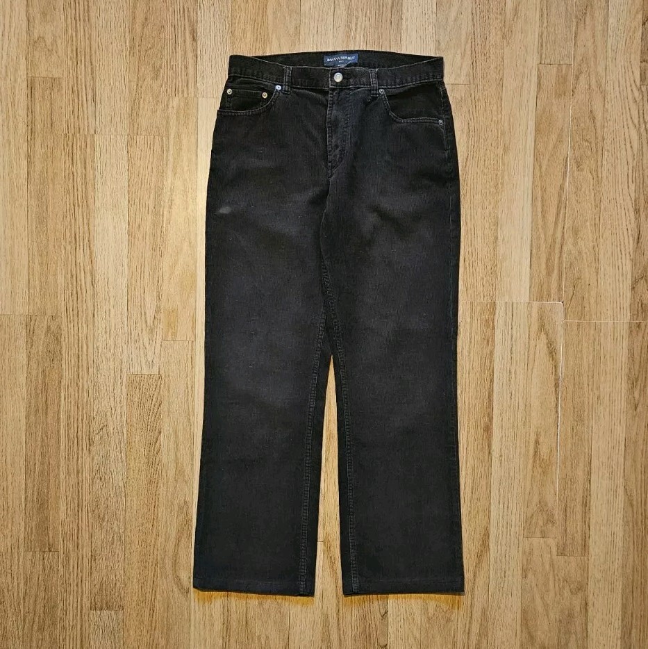 Banana Republic Khaki Corduroy Straight Fit Trousers Men's W32 L30