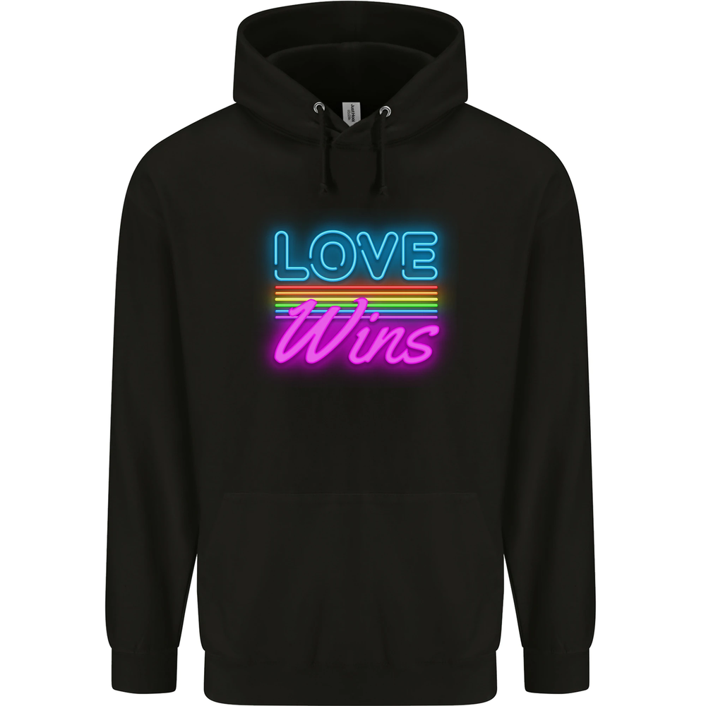 LGBT Love Wins Gay Pride Day Awareness Mens 80% Cotton Hoodie