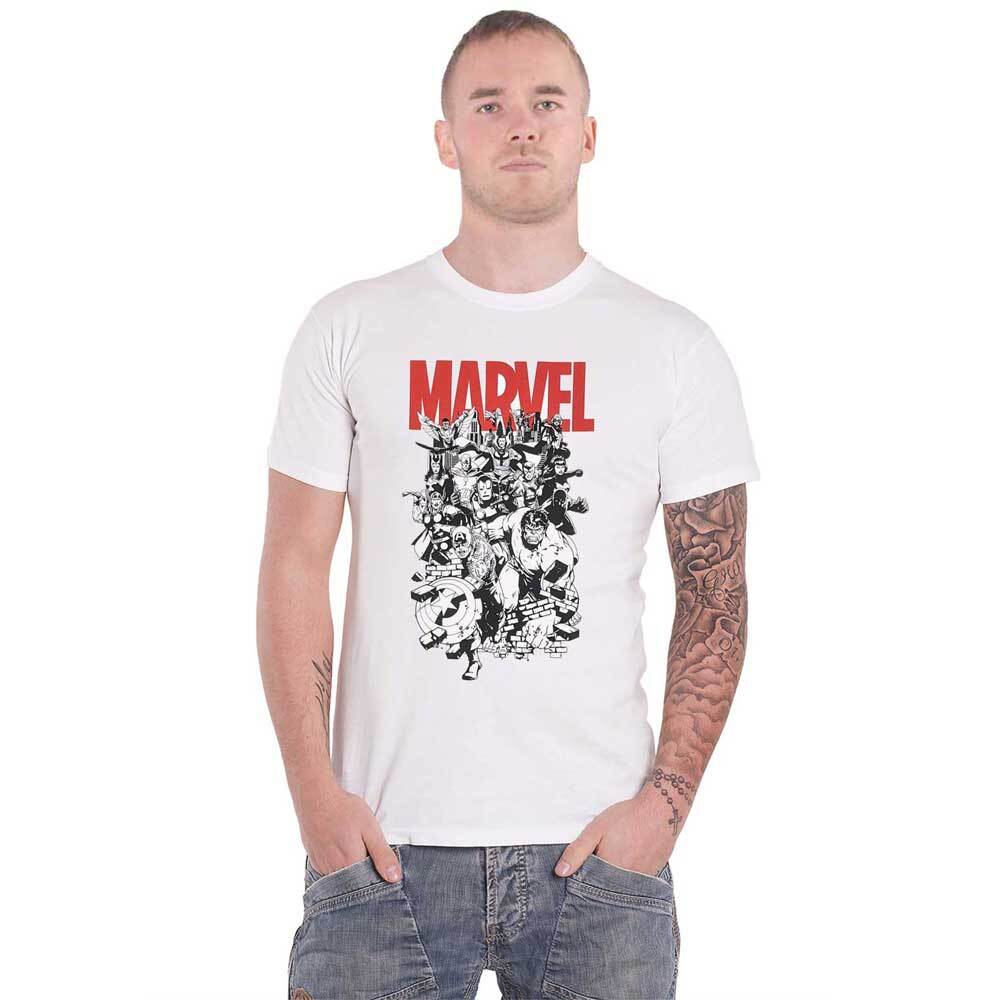 Marvel B&W Characters Official Men's White T-Shirt Brand New