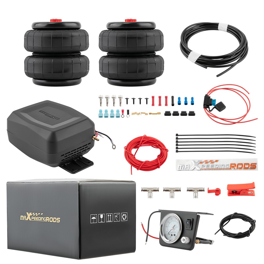 Universal Air Suspension Helper Spring + Compressor Kit Fit Ford F150 F250 GMC