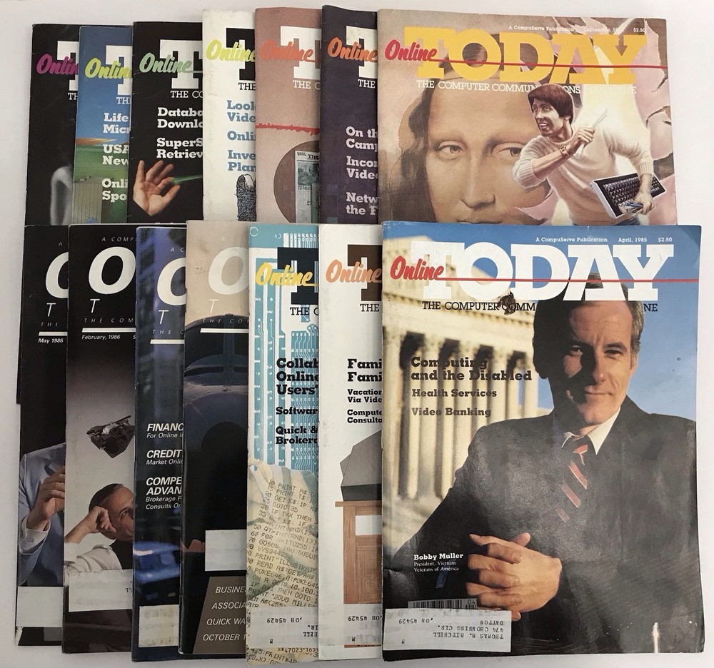 Vintage ONLINE TODAY Magazine Lot of 14 Issues 1984-1986
