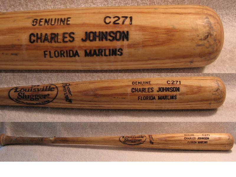 Game Used Charles Johnson Louisville Slugger Bat Florida Marlins MLB