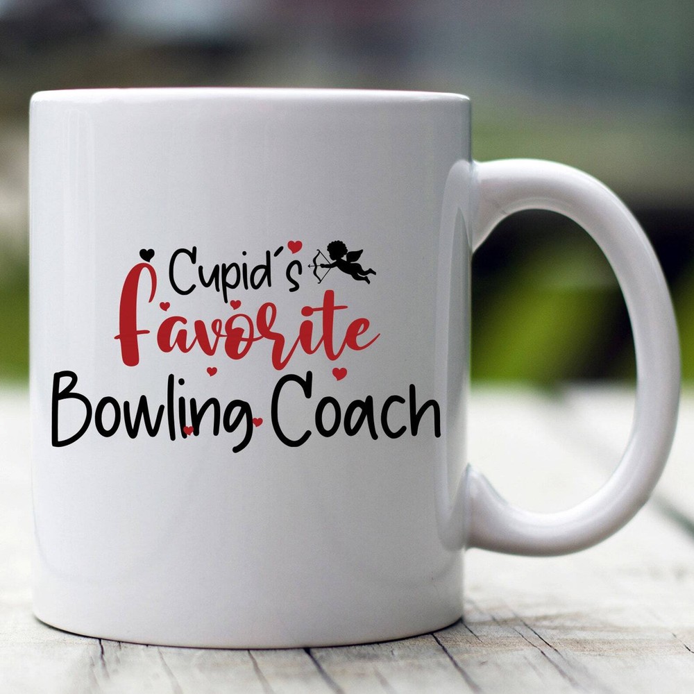 Cupid's Favorite Valentine Bowling Coach Mug for Bowling Lovers