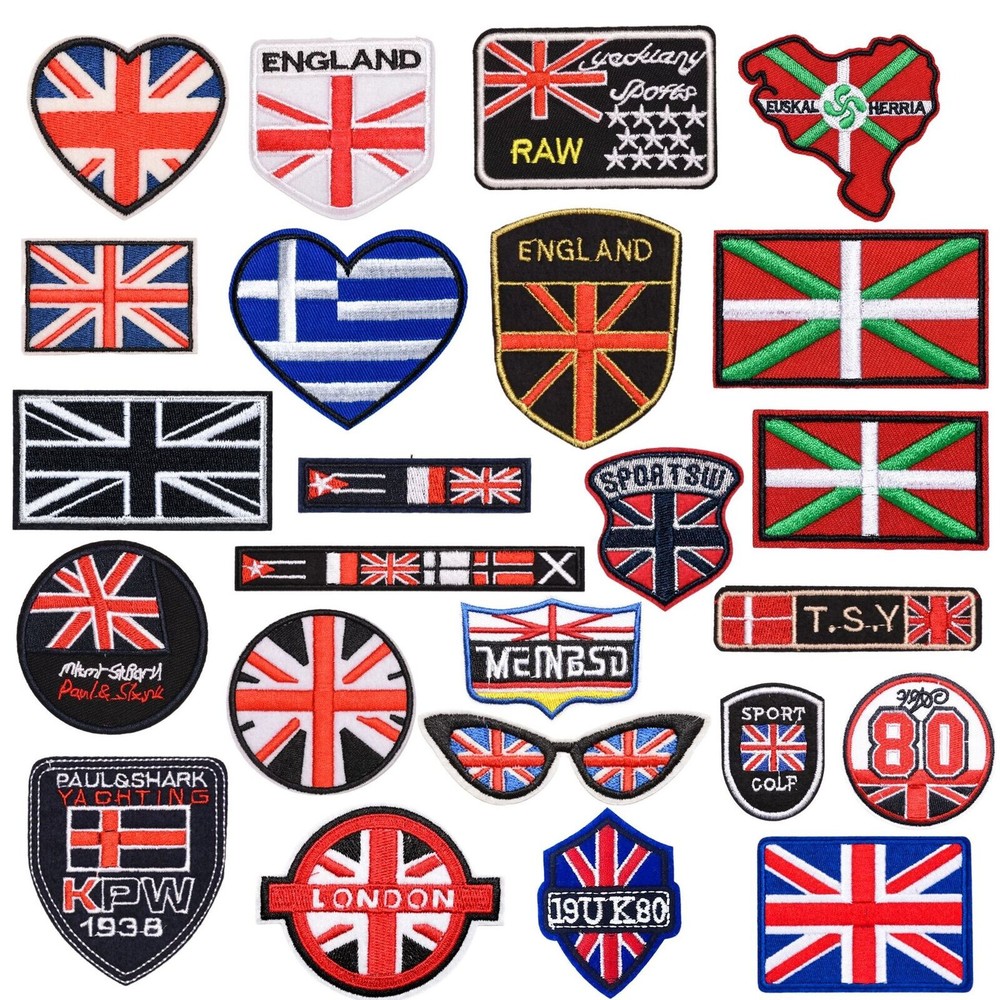 UK Flag Embroidery Patches Union Jack Iron-on Sew-on for cloth Jacket Jeans Bags