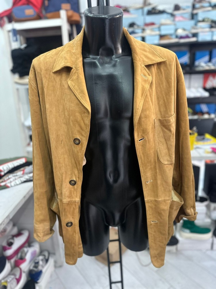 Vintage Men's Leather Jacket Size 52 Camel Brown LLV397