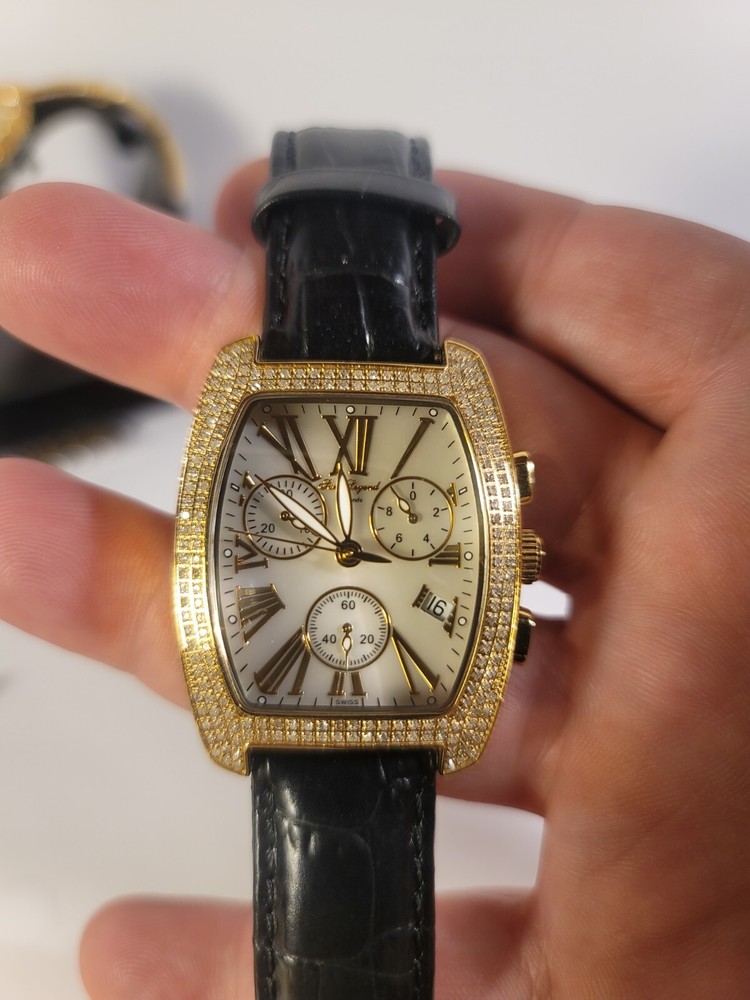 Swiss Legend Diamonds Bezel Women's 32mm Gold Watch - Mother Of Pearl Dial