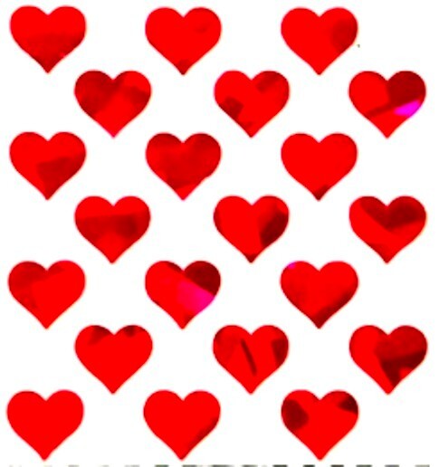 Sandylion Stickers  *VINTAGE* Prismatic HEARTS HEART theme