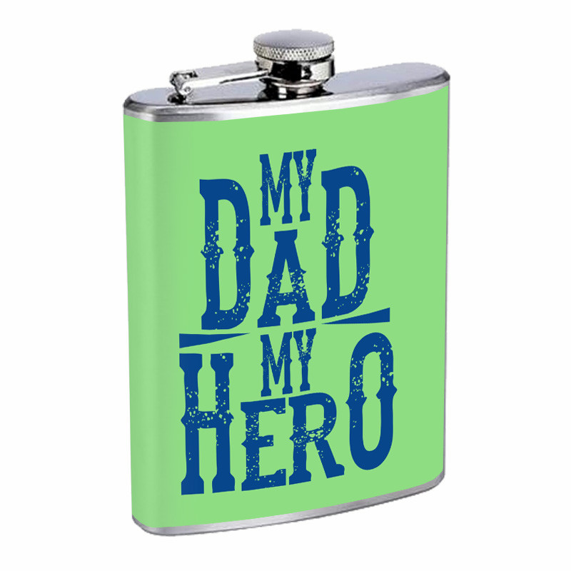 Stainless Steel D1 Flask 8oz Whiskey Gift for Dad Fathers Day  -image