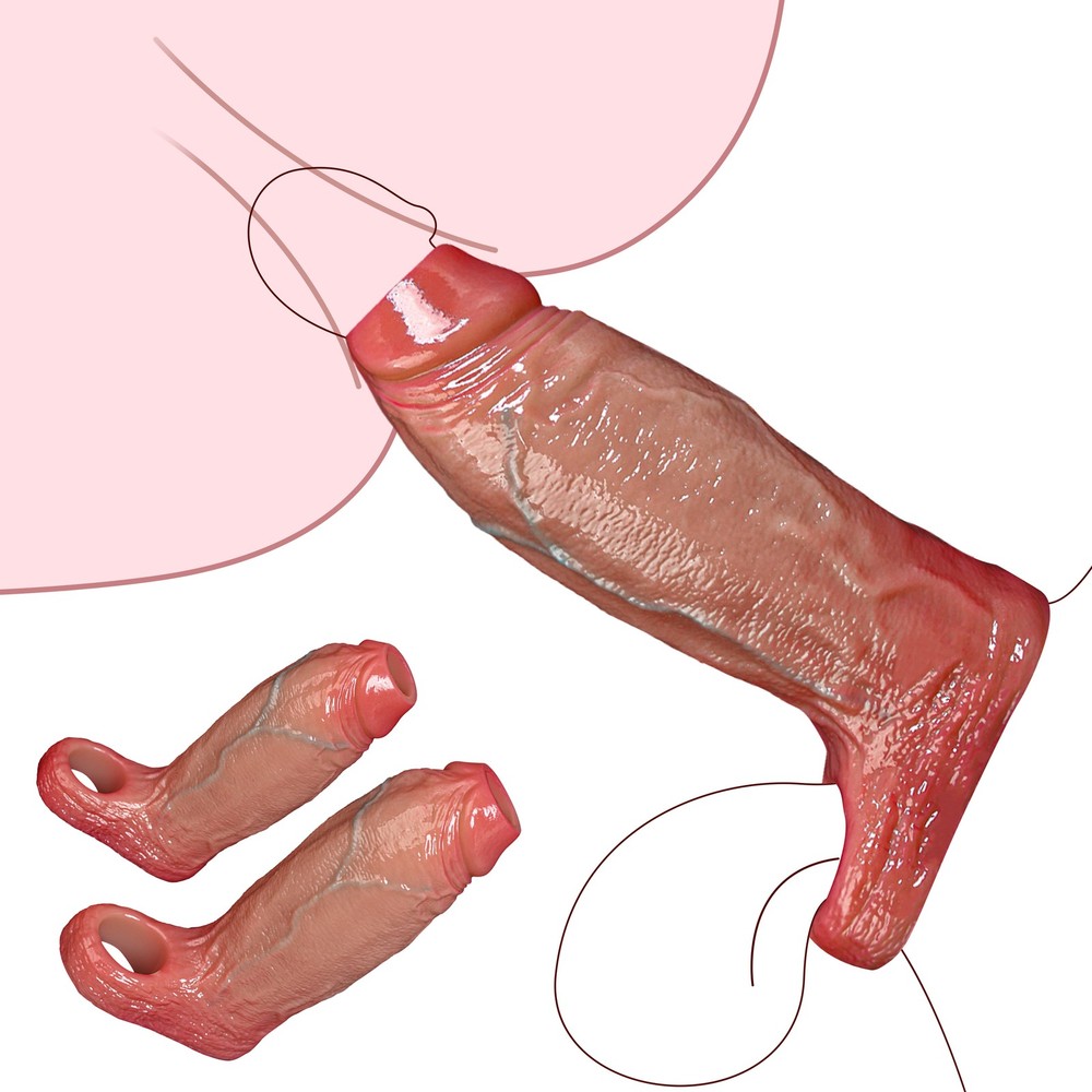 Open Ended Male Cock-Girth-Enlarger-Enhancer Big Penis Extension Extender Sleeve