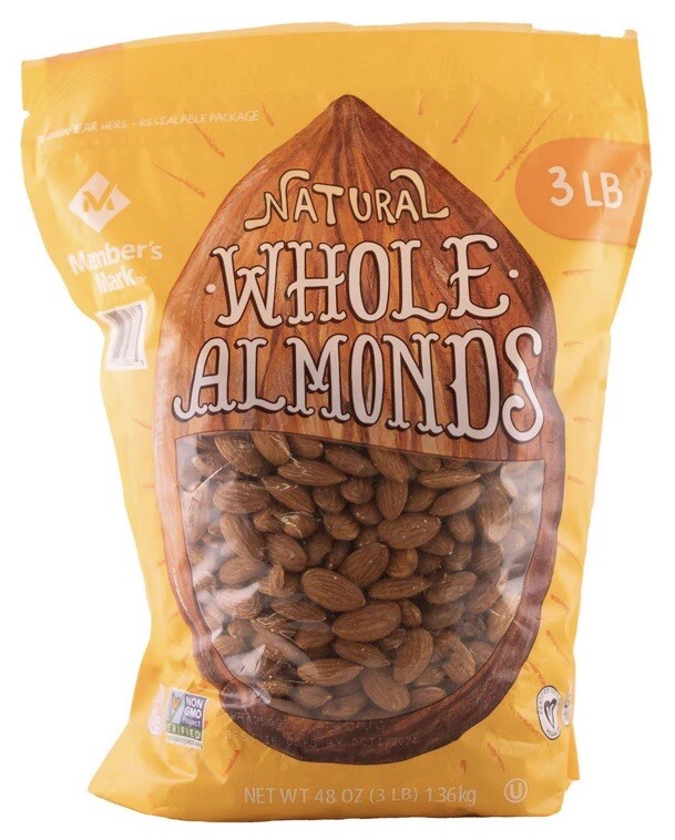 Fresh Member's Mark 3lb Whole Almonds Fast Same-Day Shipping  -image