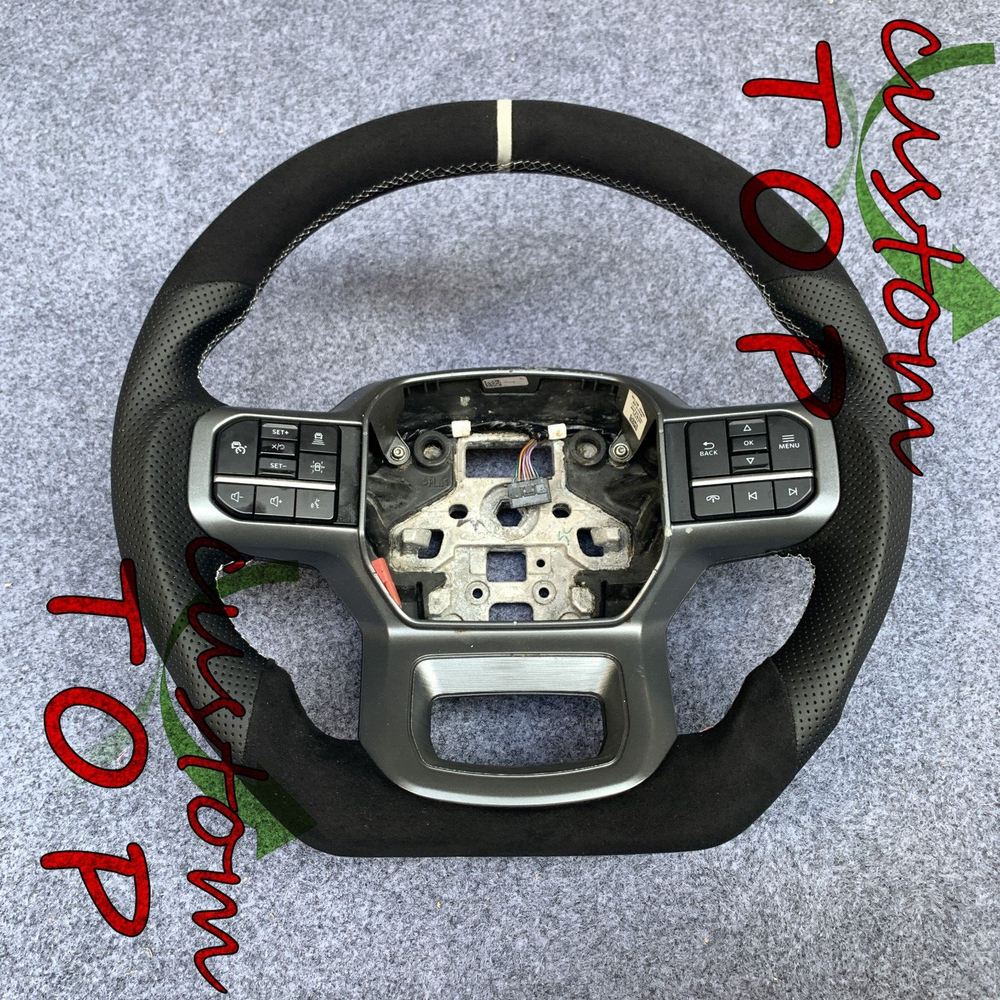Fit For Ford Raptor F-150 Expedition 2021 - 2025 Black Alcantara Steering Wheel