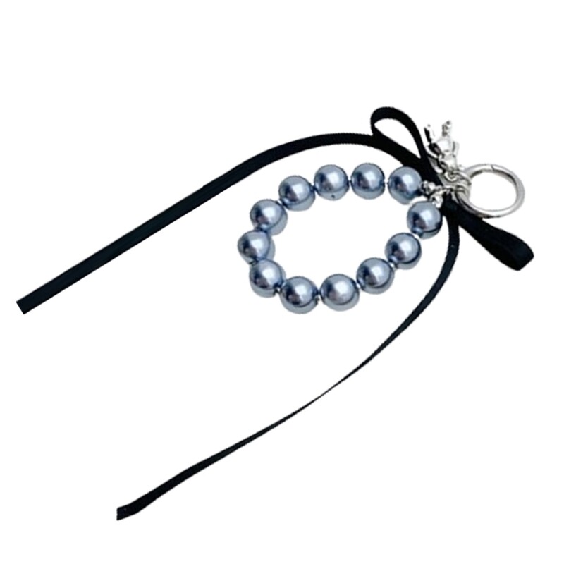 Sweet Bowknot Ribbon Charm Keychain with Bear Accessory Bag Pendant Phone Decors