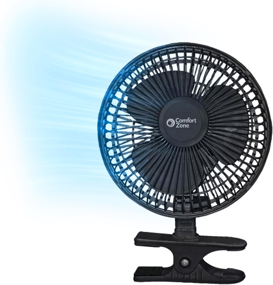 Portable Clip on Fan, 6 inch Stroller Fan with Fully Adjustable Tilt, Black