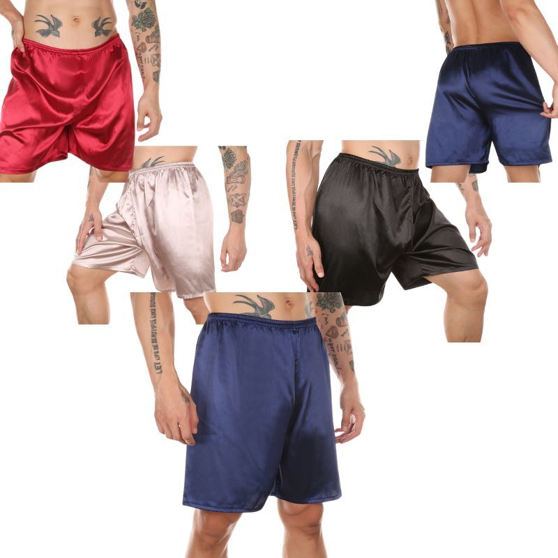 Men’s Smooth Elastic Waistband Shorts for Sleepwear, Gym, or Casual Soft Comfort