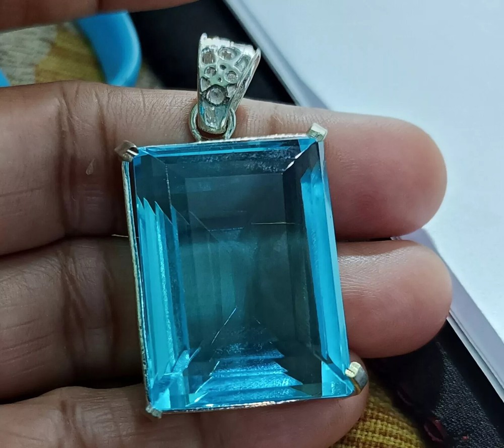 102.35 Ct EGL Certified Natural Topaz Silver Pendant Loose Gem