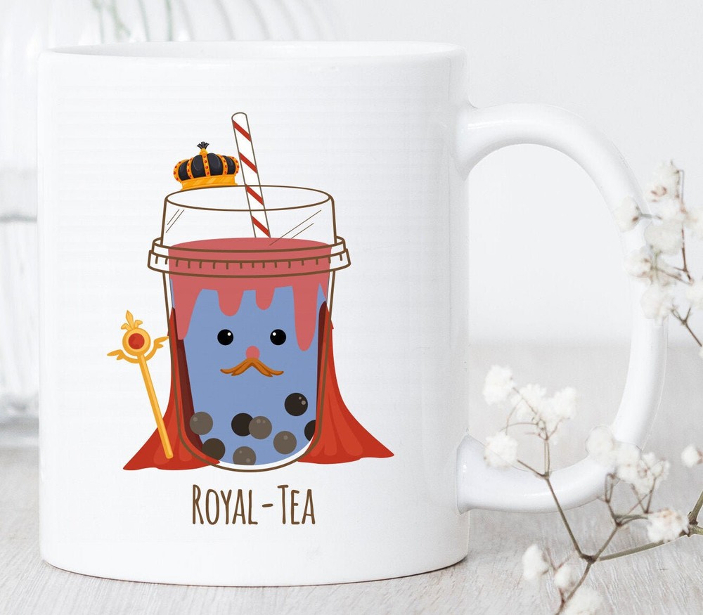 Cute Boba Tea Mug for Bubble Milk Tea Lovers - Royal Gift Idea
