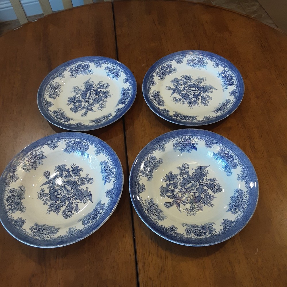Egersund Norway Blue & White Asiatic Pheasant Pattern Large Bowl (2 Available)