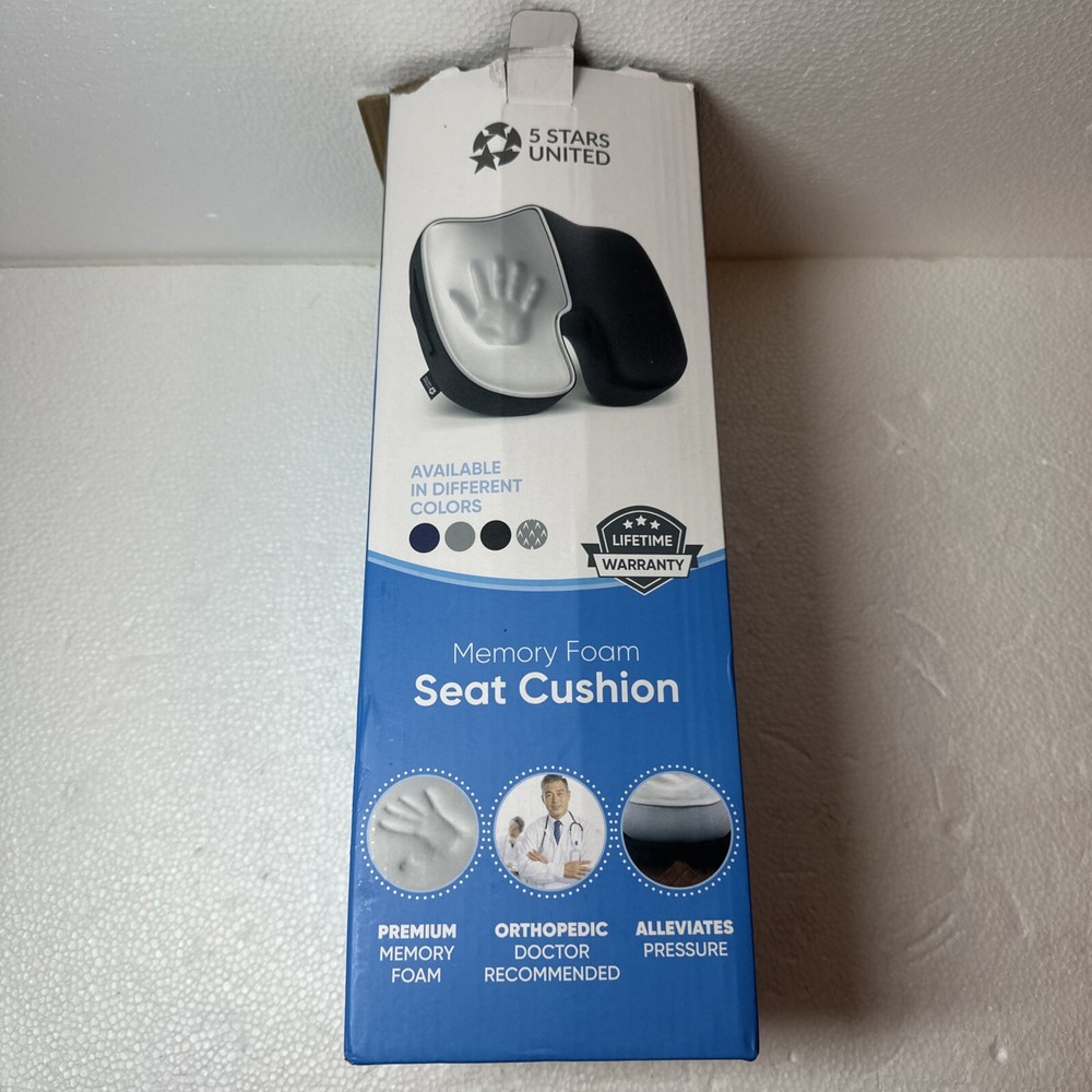 Seat Cushion ~ Memory Foam ~ Chairs, Car Seats, Wheelchairs ~ 5 STARS UNITED