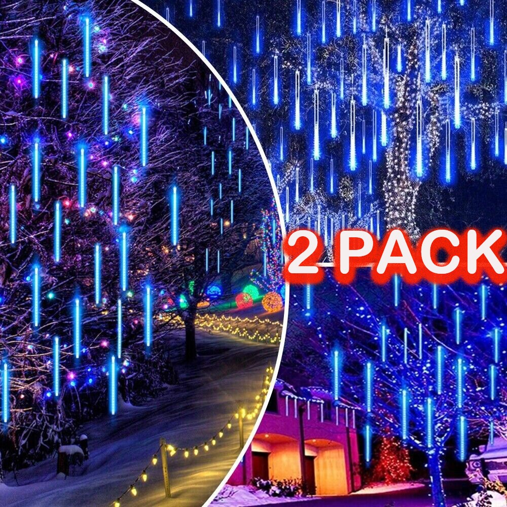2PCS 288 LED Meteor Shower Rain Lights for Garden Party Outdoor Decor