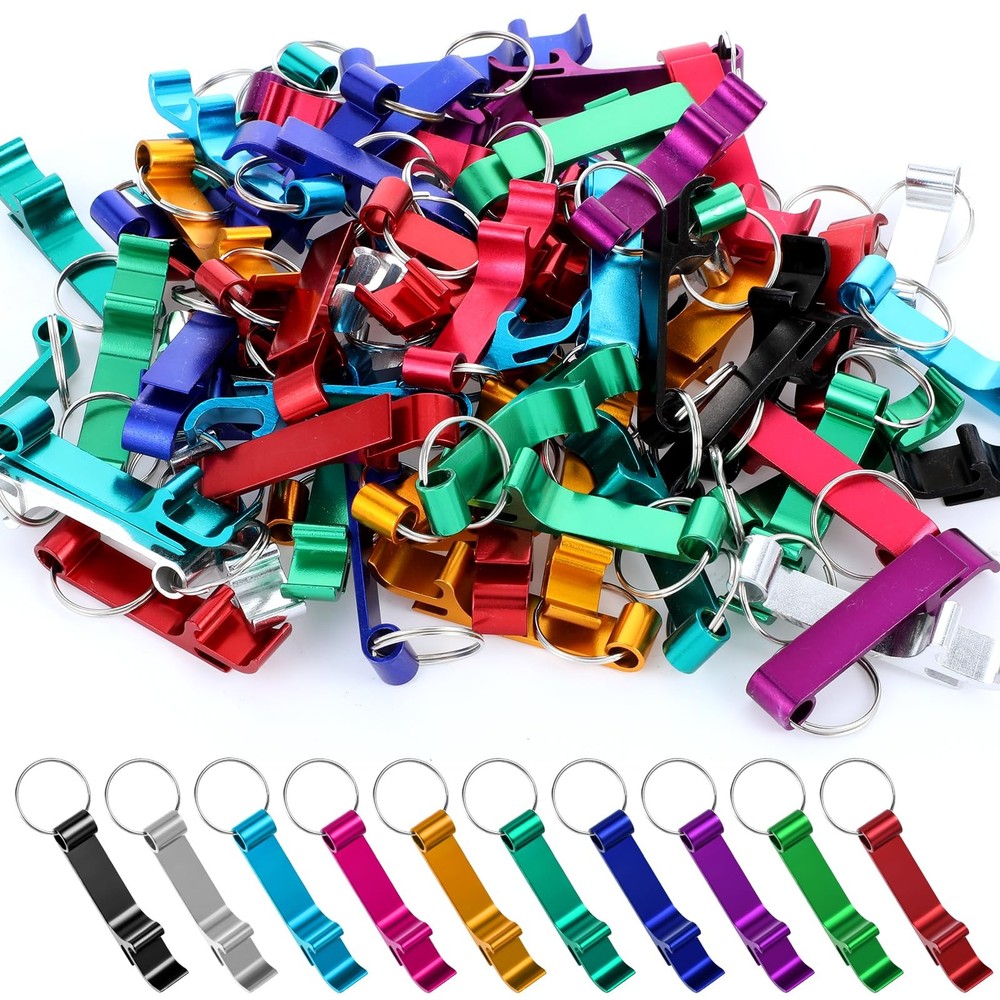 200 Pcs Colored Aluminum Bottle Opener Keychain Bulk, Claw Soda Beverage Beer...