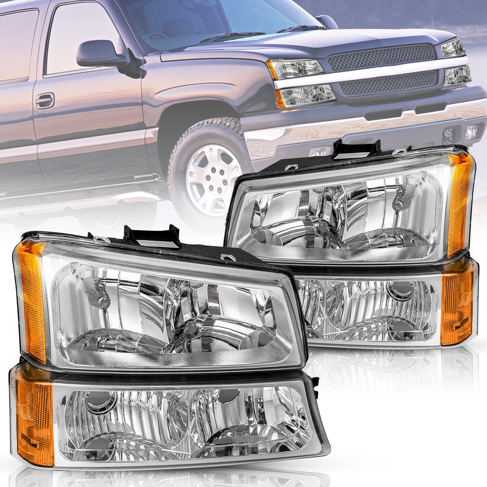 For 2003-2006 Chevy Chevrolet Silverado Avalanche 1500 Headlights Assembly Sets