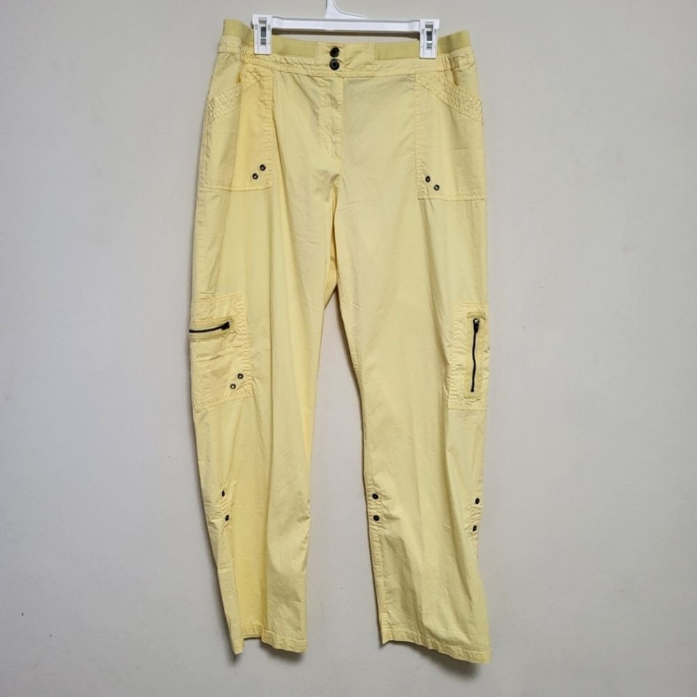 Chico's yellow cargo pants size 2.5 baggy Y2k style gorpcore