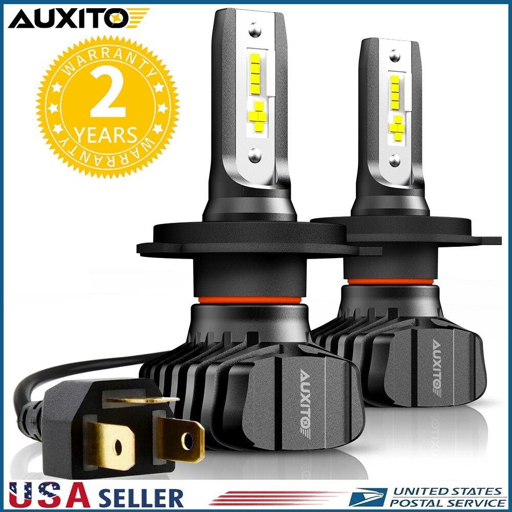 AUXITO H4 HB2 9003 Fanless LED Headlight Bulbs Conversion Kit High Low Beam USA