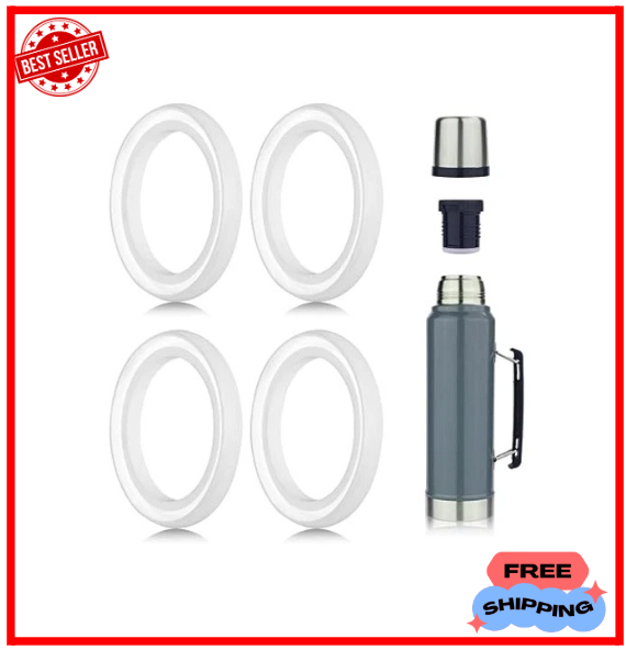4Pcs Silicone Gasket Seal Ring for Stanley Cup Thermos Lid Replacement