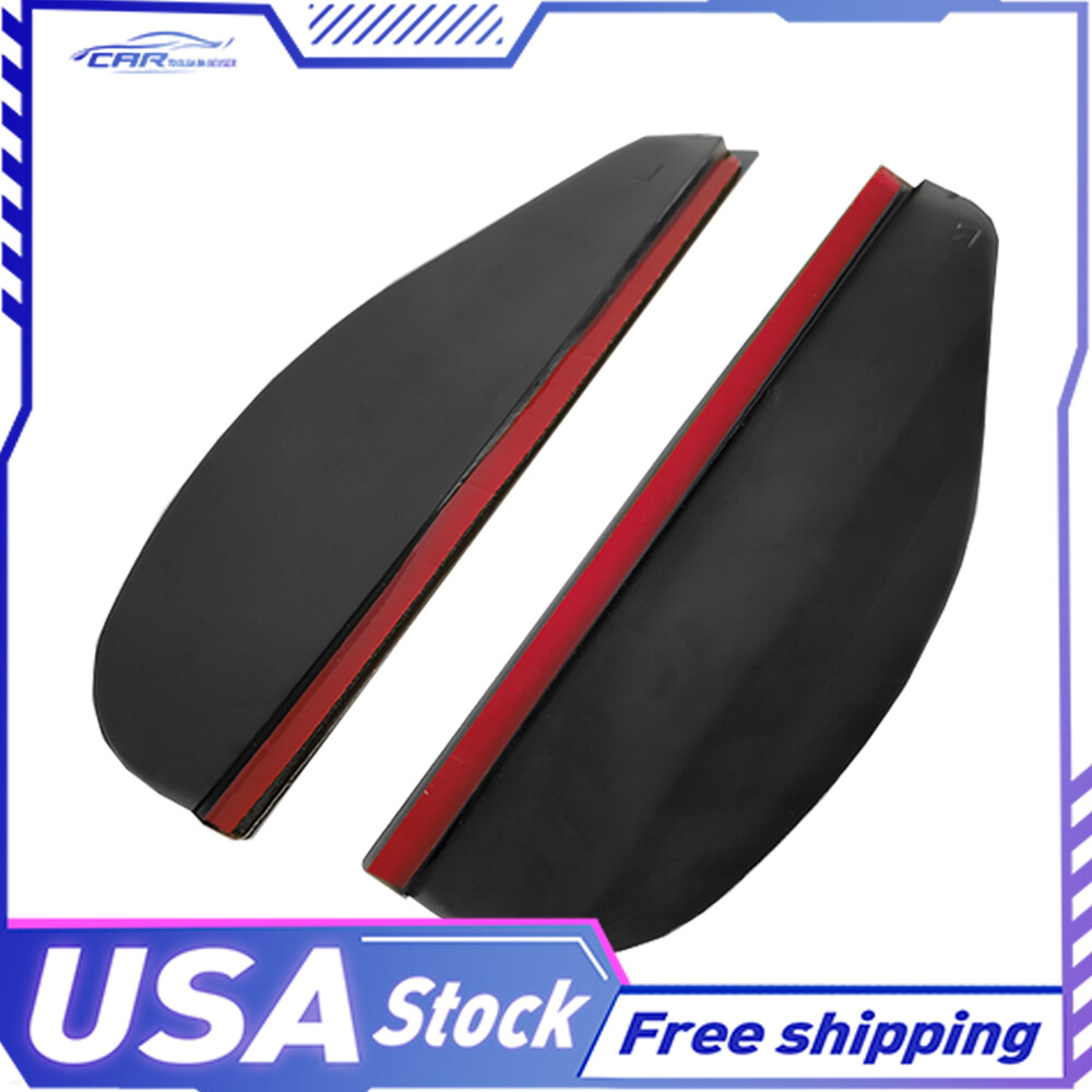 2X Car BLACK Rear View Side Mirror Rain Board Eyebrow Guard Sun Visor Universal