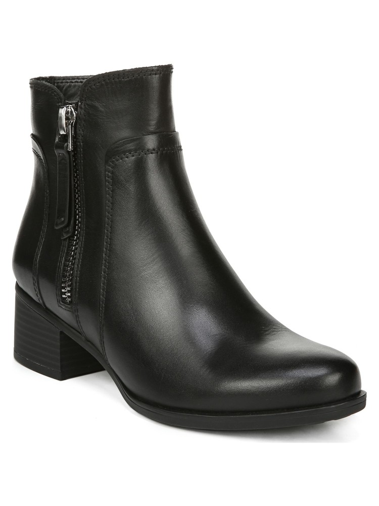 NATURALIZER Womens Black Lined Waterproof Dorrit Leather Booties 5.5 M