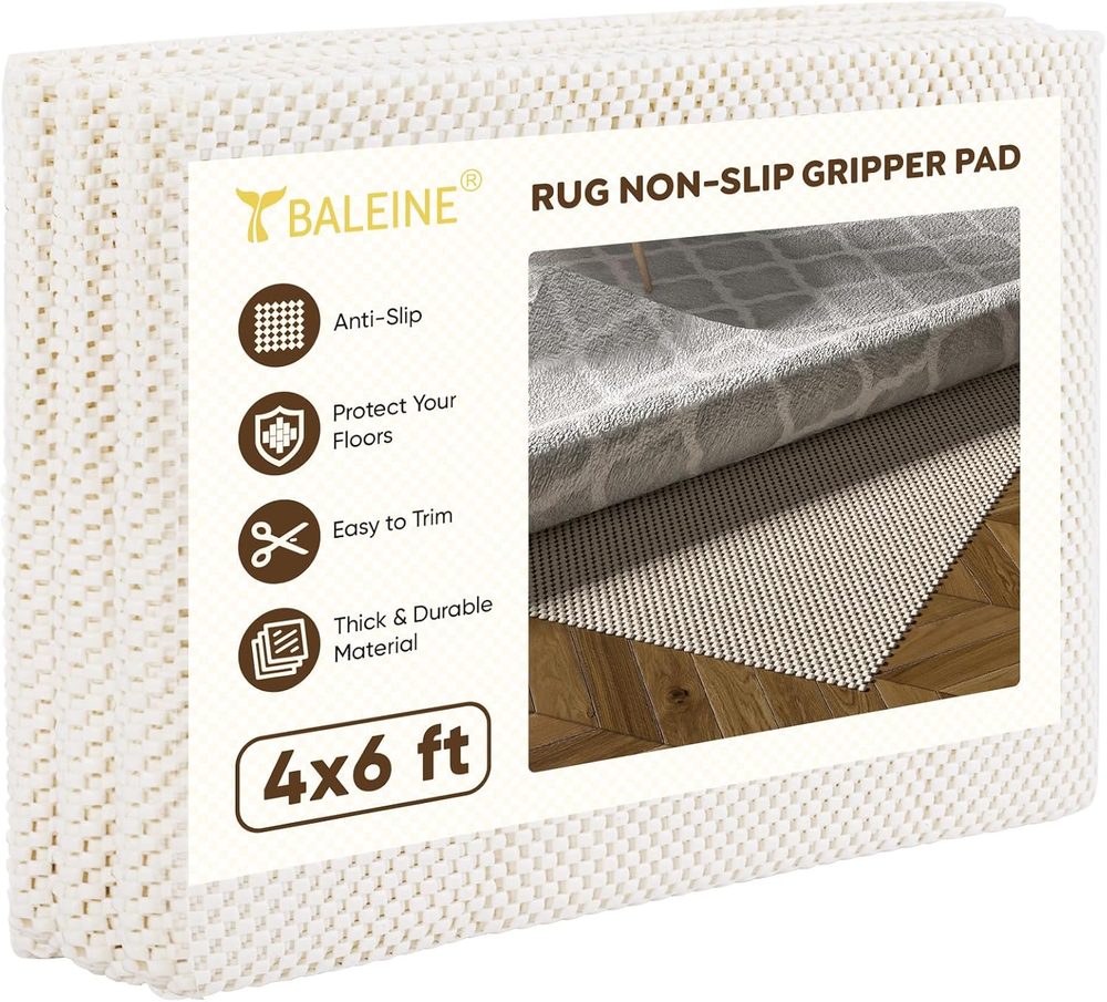 Non Slip Rug Pad Rug Gripper for Hardwood Floors, Extra Thick Non Slip Mat under