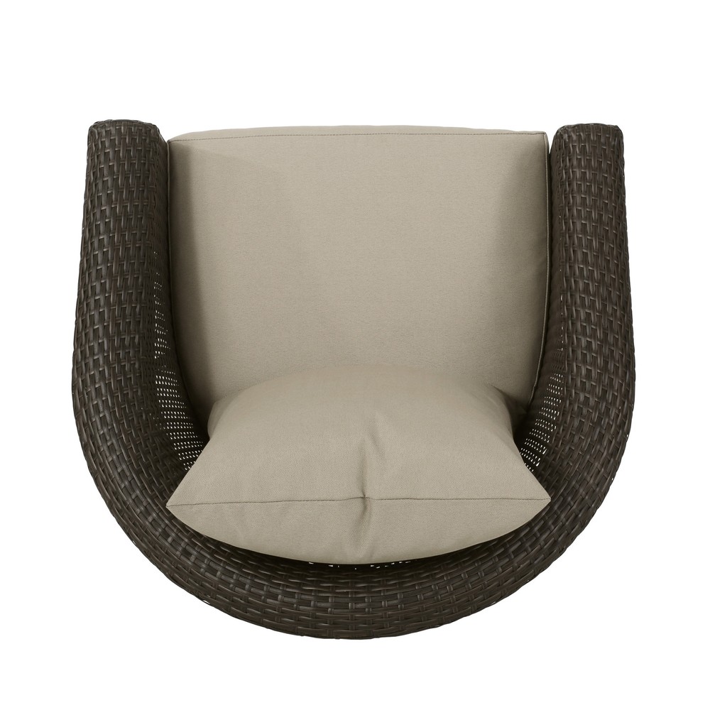 Darius Tan Aluminum Wicker Outdoor Swivel Club Chair 2-Piece Set