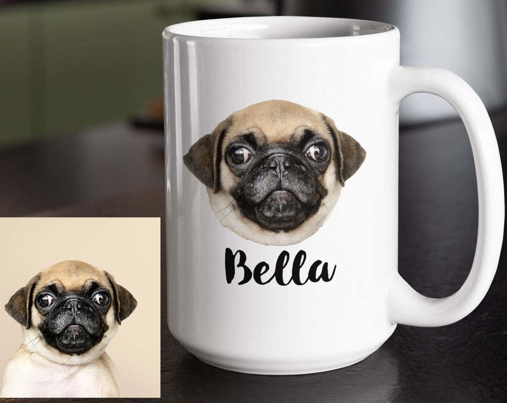 Custom Dog Mug Custom Pet Face Mug Custom Pet Portrait Mug Dog Face Photo Mug
