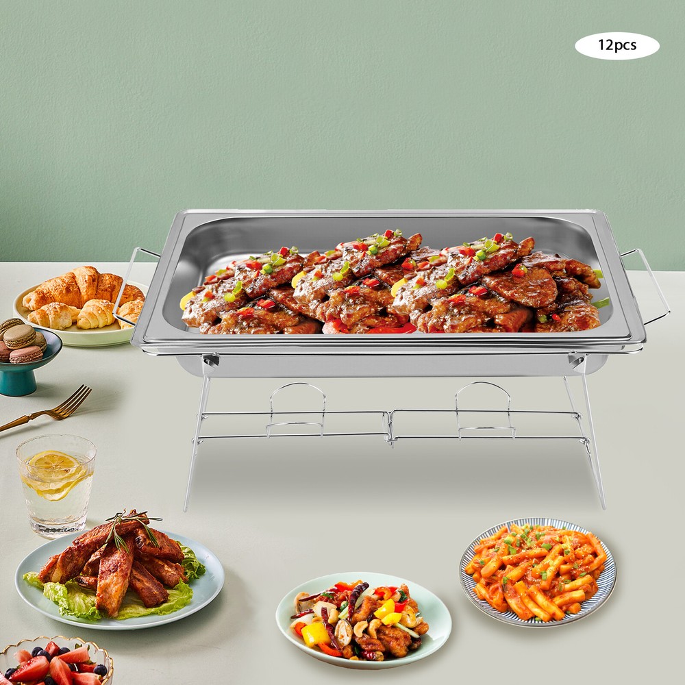 12pcs Full-Size Foldable Chafing Wire Racks for Buffet Catering