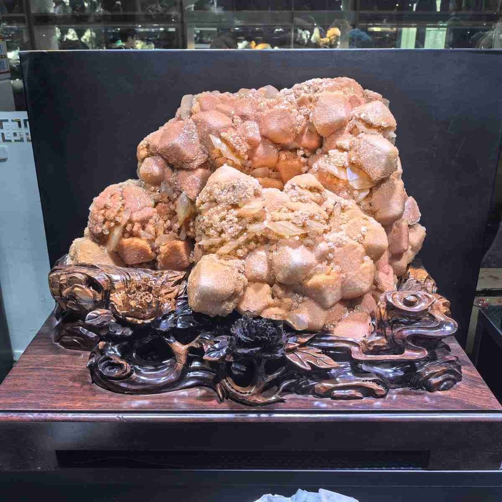80LB Rare TOP Natural Calcite Quartz Crystal Cluster Mineral Specimen + stand